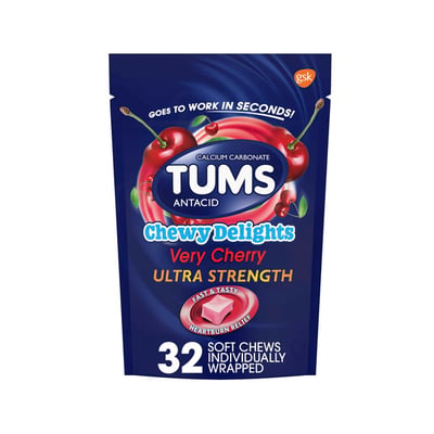 Tums Chewy Delights Ultra Strength Soft Chews – Very Cherry 32 ct