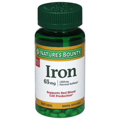 Nature's Bounty Iron 65 mg Tablets 100 ct