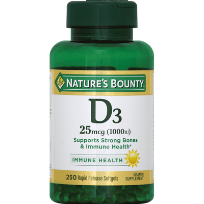 Nature's Bounty Vitamin D3 1000 IU (25 mcg) Rapid Release Softgels 250 ct