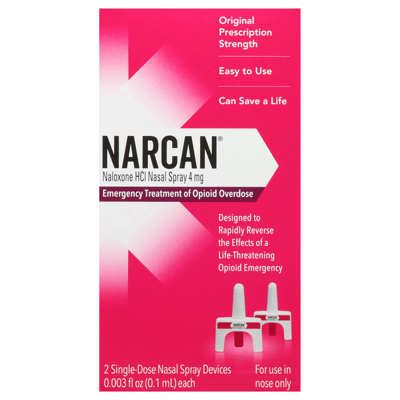 Narcan Naloxone Nasal Spray 4 mg 2 Count