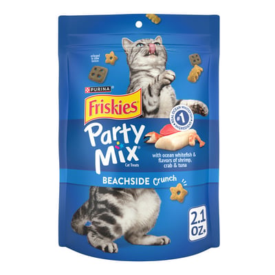 Friskies Party Mix Cat Treats, Beachside Crunch, 2.1 oz