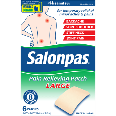 Salonpas Pain Relieving Patch Large 6 Count