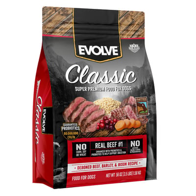 Evolve Classic Dry Dog Food, Beef Barley and Bison, 3.5 lb