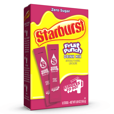 Starburst Singles To Go Drink Mix Fruit Punch 6 Count