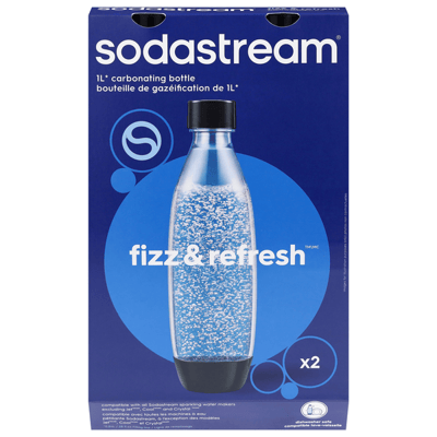SodaStream 1L Carbonating Bottle - 2pk - Black