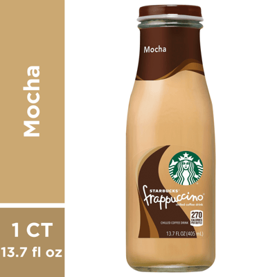 Starbucks Frappuccino Mocha Chilled Coffee Drink, 13.7 fl oz Glass Bottle