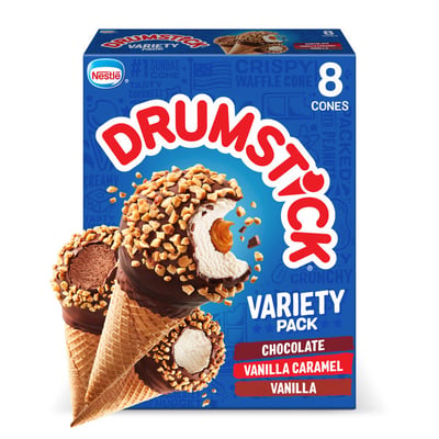 Drumstick Variety Pack Frozen Dairy Dessert Cones, 8 ct