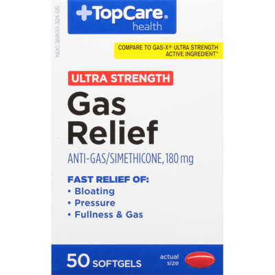 TopCare Ultra Strength Gas Relief Softgels 180 mg 50 ct