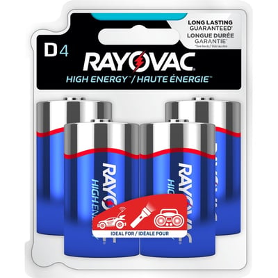 Rayovac High Energy D Batteries 4pk - Alkaline Battery