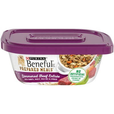 Beneful Meals Wet Dog Food, Simmered Beef, 10 oz