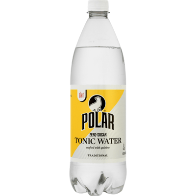 Polar Zero Sugar Diet Tonic Water, 1 Liter Bottle.