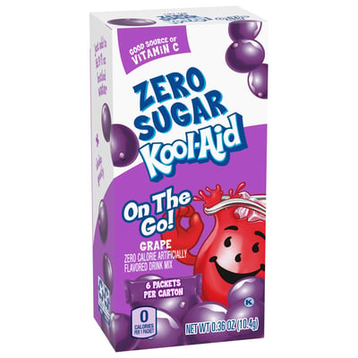 Kool-Aid Zero Sugar Grape On-The-Go Drink Mix 6 Count