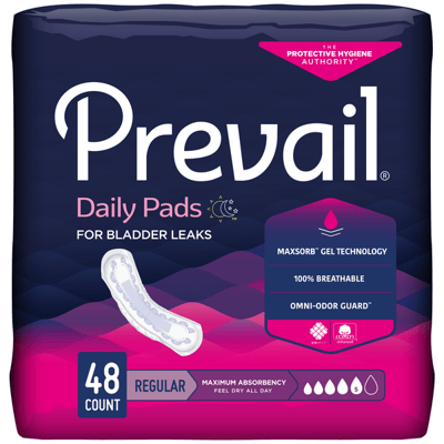 Prevail Bladder Control Pads, Maximum Absorbency, Regular 48 Count