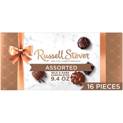 Russell Stover Assorted Milk & Dark Chocolate Candy Gift Box, 9.4 oz