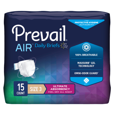 Prevail Breezers 360° Adult Incontinence Briefs, Ultimate Absorbency, Size 3 15 Count