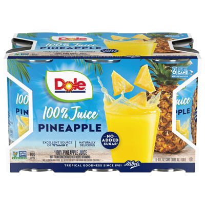 Dole 100% Pineapple Juice 6oz/6pk