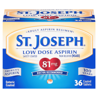 St. Joseph Low Dose Aspirin 81mg Tablets 36 Count