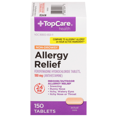 TopCare Allergy Relief Fexofenadine Hydrochloride 180 mg – 150 Tablets