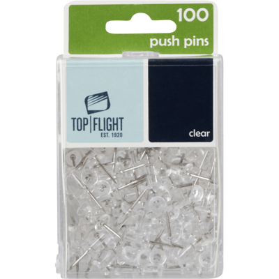 PUSH PINS CLEAR 100CT
