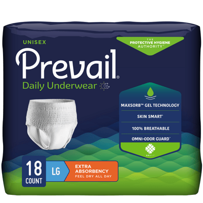 Prevail Protective Underwear Unisex, Extra Absorbency, Large 18 Count