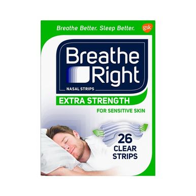 Breathe Right Extra Strength Clear Nasal Strips (Sensitive Skin), 26 ct