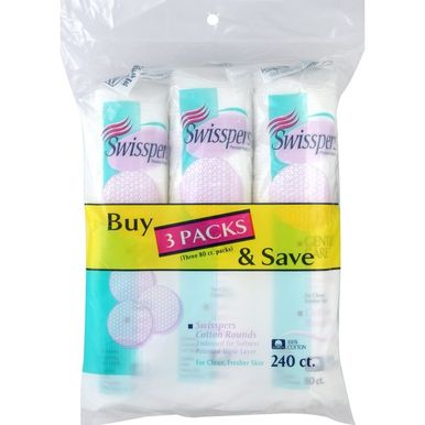 Swisspers Premium Cotton Rounds Value Pack 240 ct
