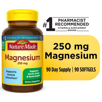 Pack Of 12-Nature Made Magnesium 250 Mg Softgel Soft Gel 250 Mg 90 By Pharmavite Pharm Corp USA