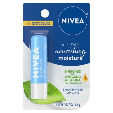 Nivea Broad Spectrum Smoothness Sunscreen Lip Care, SPF 15, 0.17 Oz