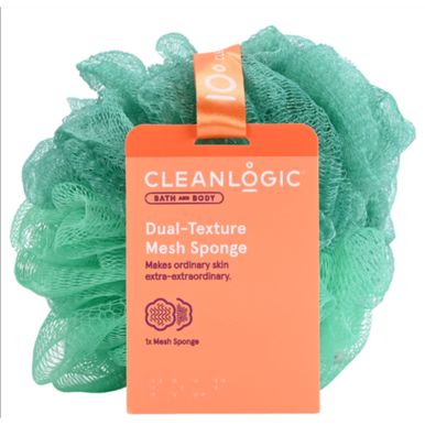 Cleanlogic Dual-Texture Mesh Loofah Bath Sponge