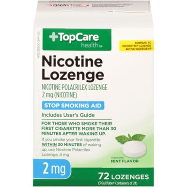 TopCare Nicotine Lozenges Mint Flavor 2 mg, 72 ct