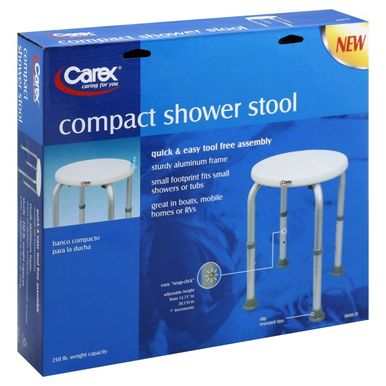Carex Round Compact Shower Stool 15.5\"-20.5\"