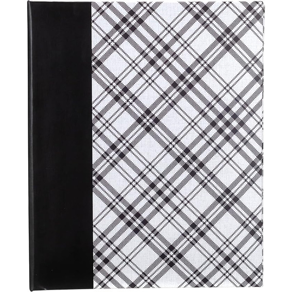 Malden 2 Up Plaid Weld Bound Photo Album, 4 x 6 Inch - Black & White