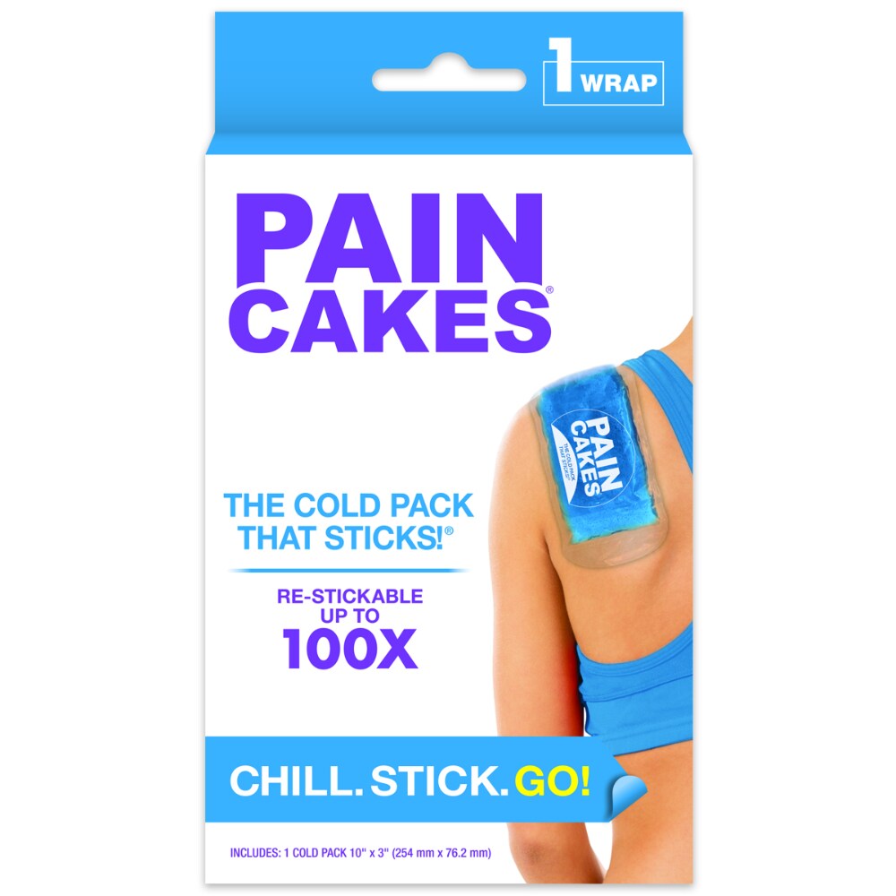 Paincakes Reusable Wrap Cold Pack Stickable Ice Pack For Targeted Cold Therapy Perfect For Injuries And Large Areas Blue