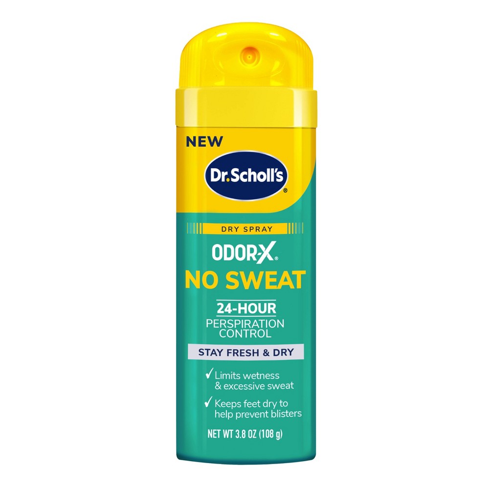 Dr. Scholl s Scholl’s Odor-X No Sweat Dry Foot Spray Unscented 24-Hr Perspiration Control 3.8oz