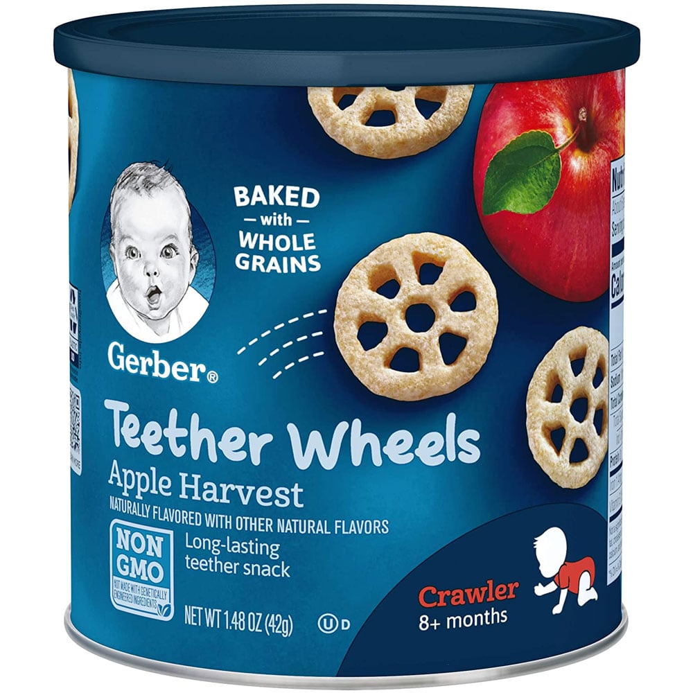 Gerber Snacks For Baby, Teether Wheels, 10+ Months, Apple Harvest, 1