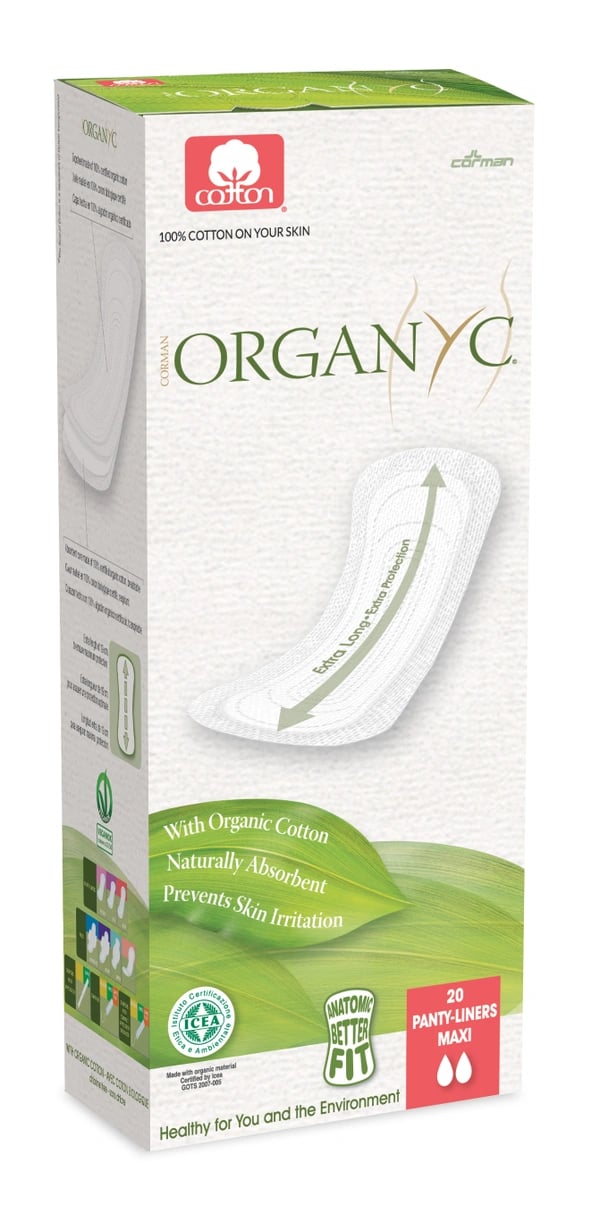 Organyc Extra Long Flat Panty Liners Light Flow