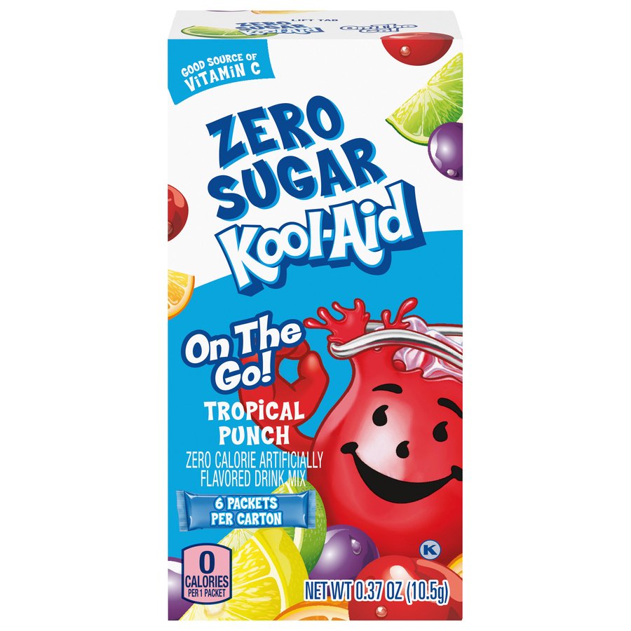 Kool-Aid Drink Mix, Zero Sugar, Tropical Punch, On The Go