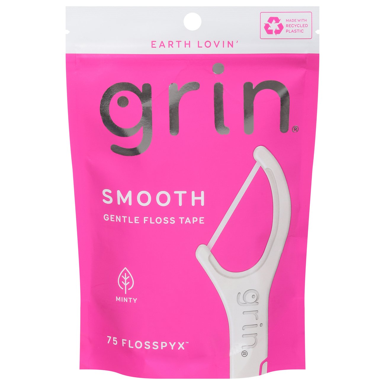 Grin Oral Care Smooth Flosspyx - Minty - 75ct