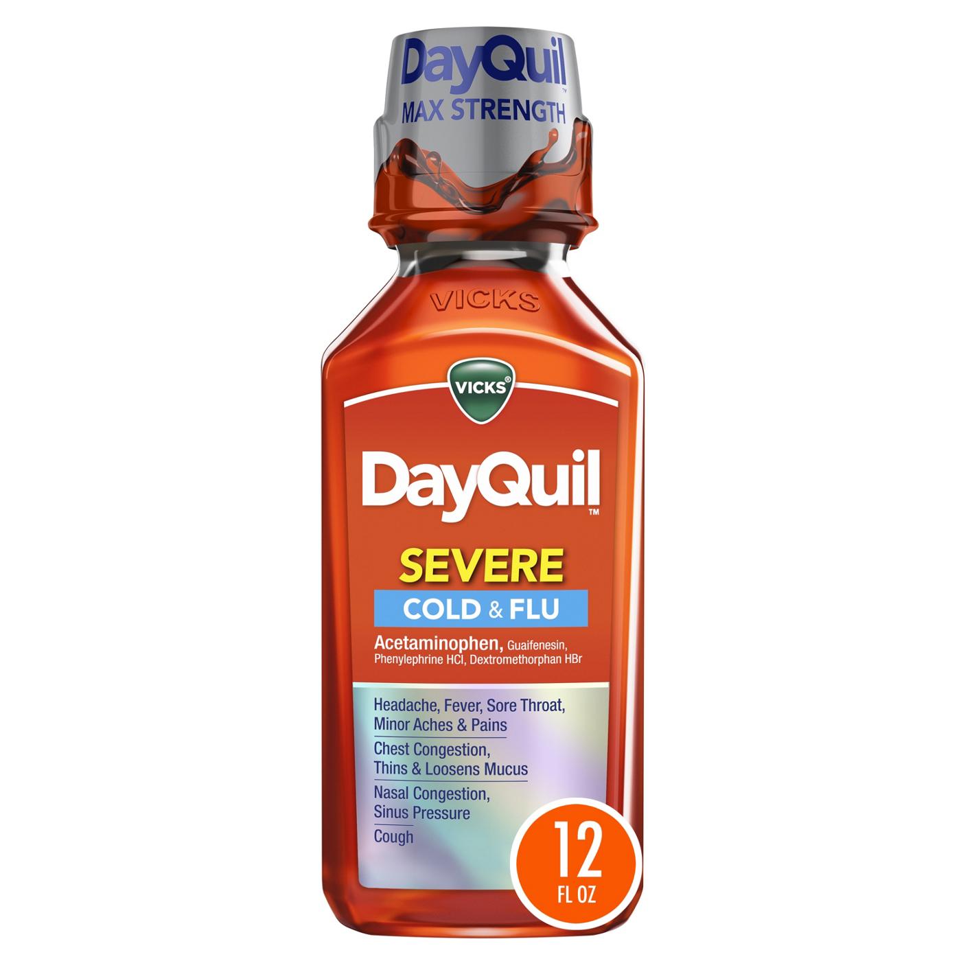 Vicks DayQuil Max Strength Severe Cold & Flu 12 Fl Oz