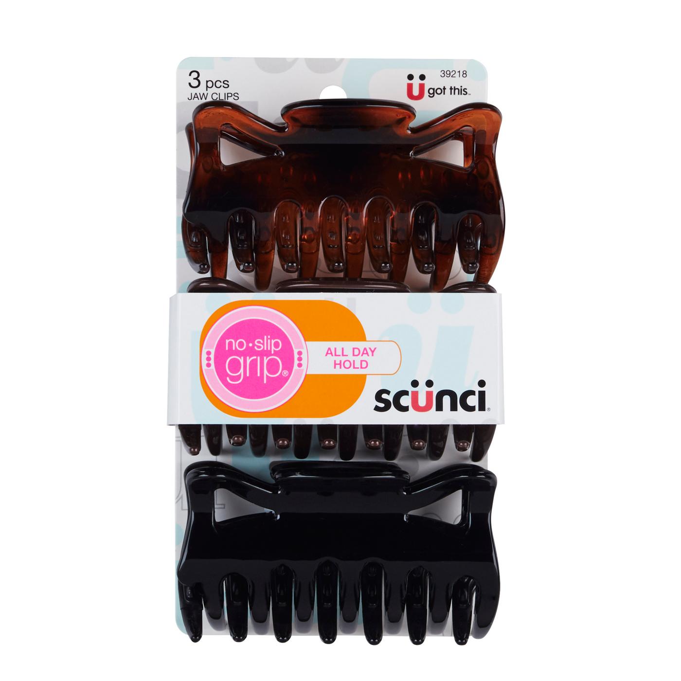 Scunci Jaw Clips, No Slip Grip