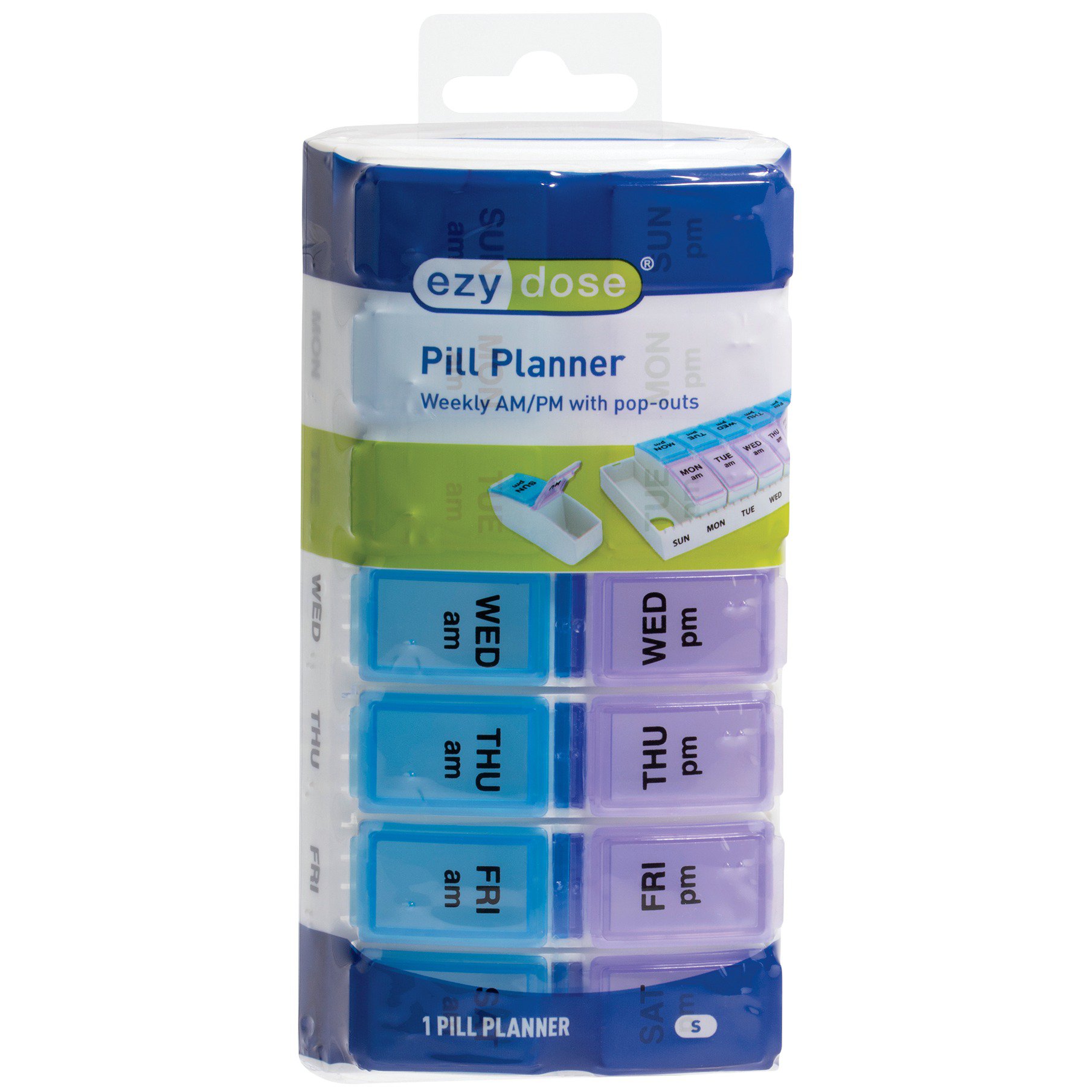 Ezy Dose Weekly AM/PM Travel Pill Planner, Small