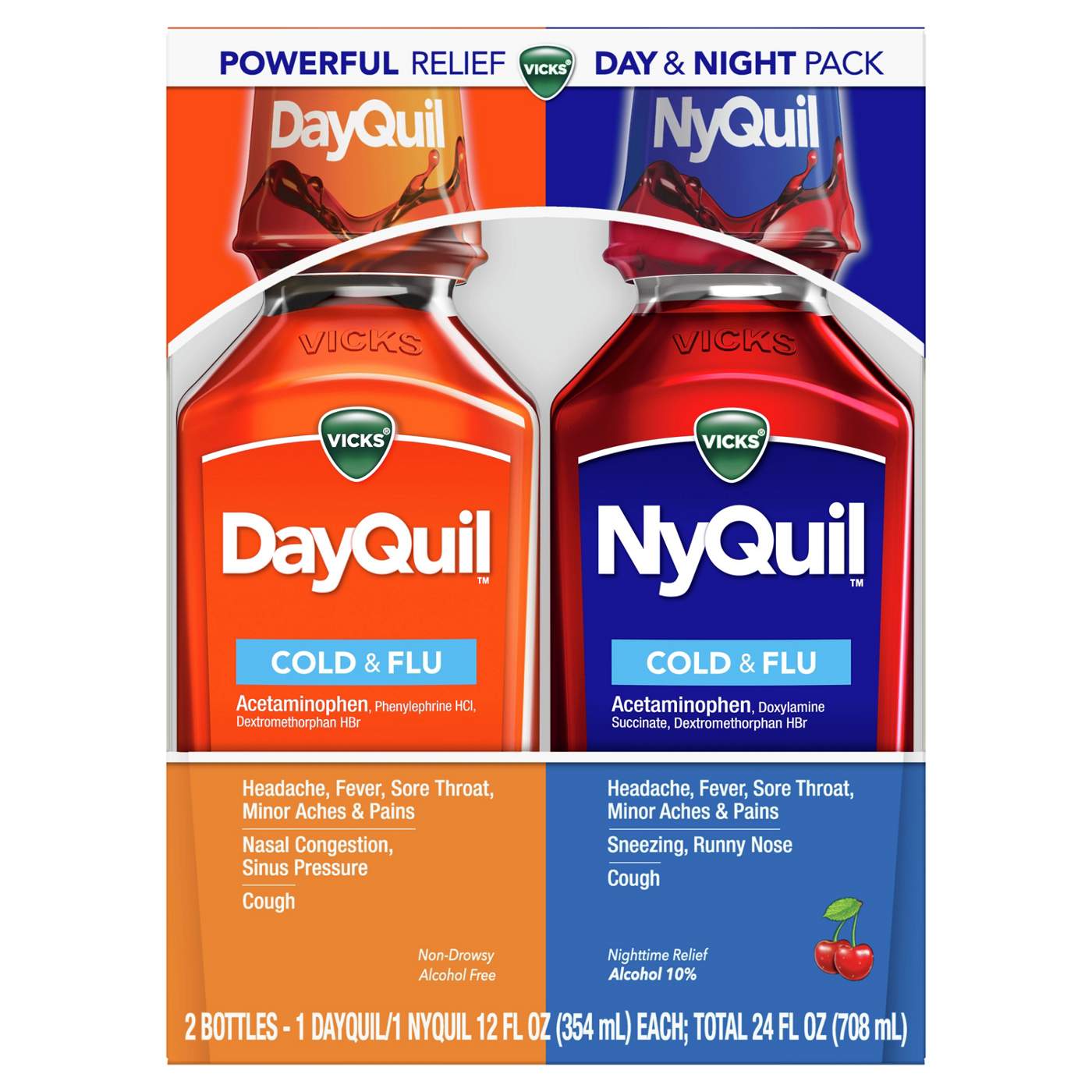 Vicks NyQuil Cold & Flu Nighttime Relief 24.00 Fl Oz