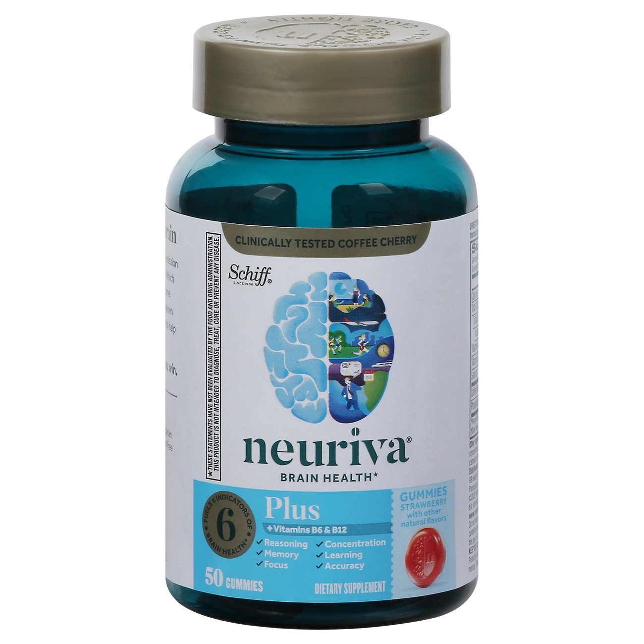 Neuriva Plus Brain Health Support Gummies - Strawberry - 50ct
