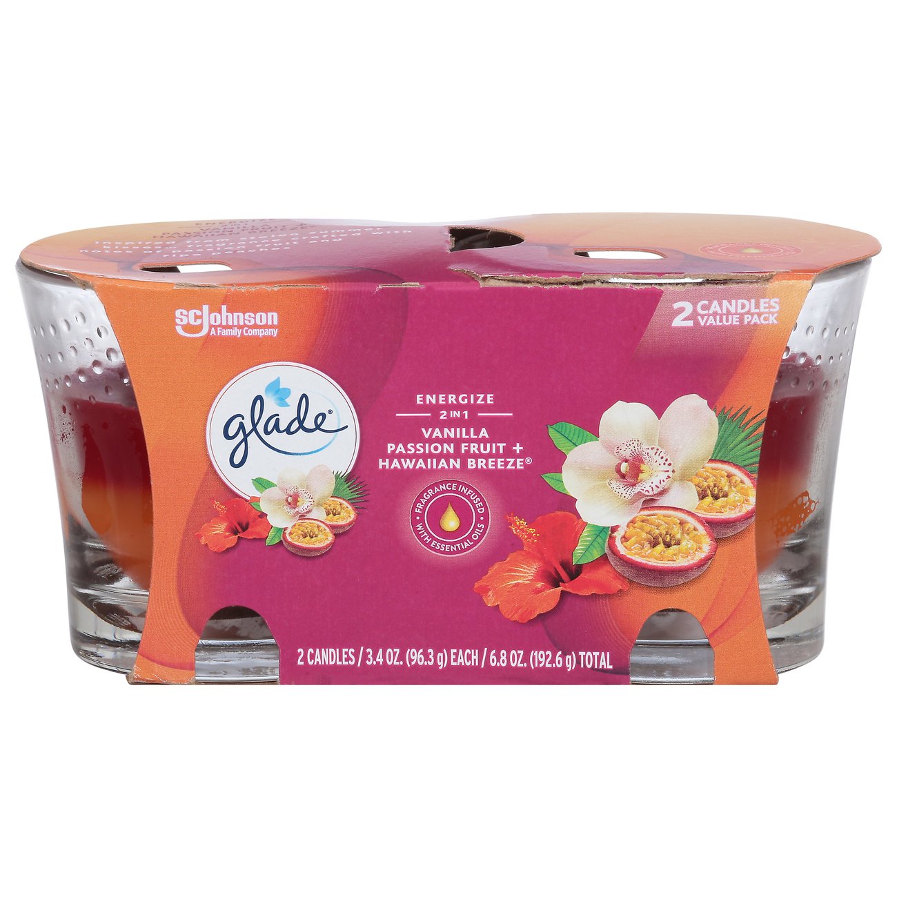 Glade 2 In 1 Vanilla Passion Fruit & Hawaiian Breeze Candles