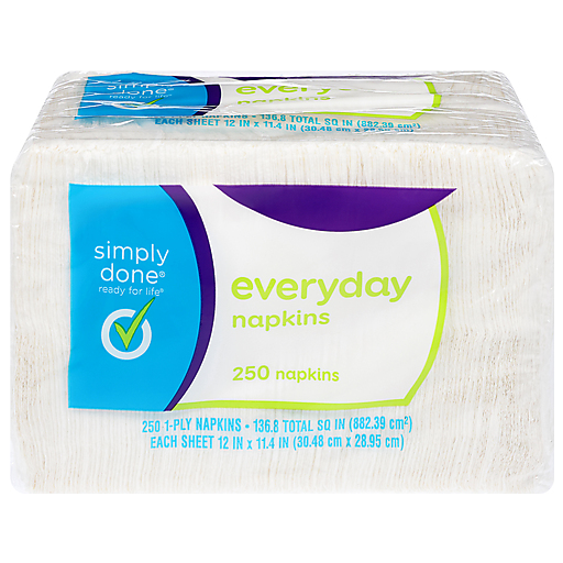 Simply Done Everyday Paper Napkins 1 Ply 250 ct