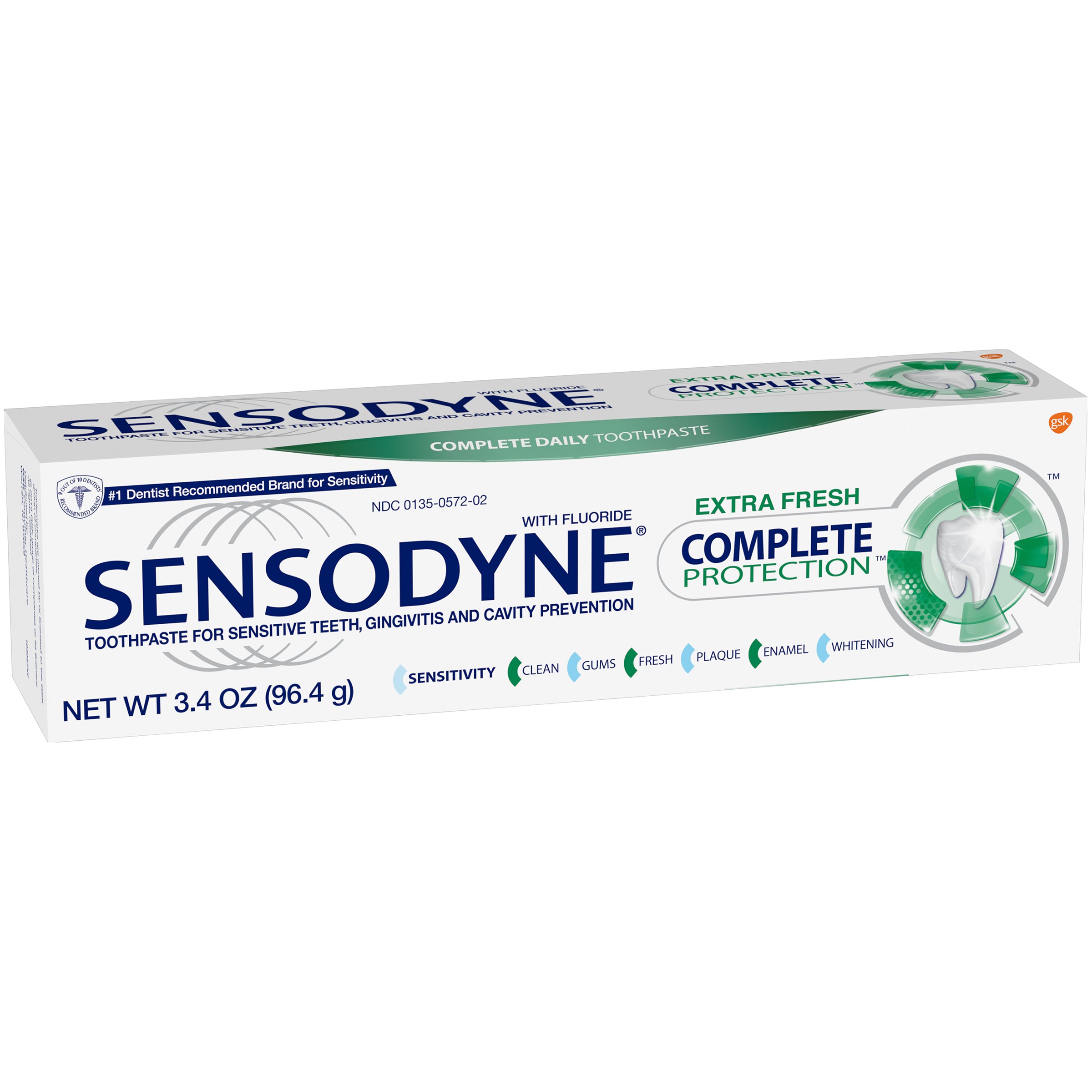 Sensodyne Toothpaste, Complete Protection, Extra Fresh, 3.4 Ounce