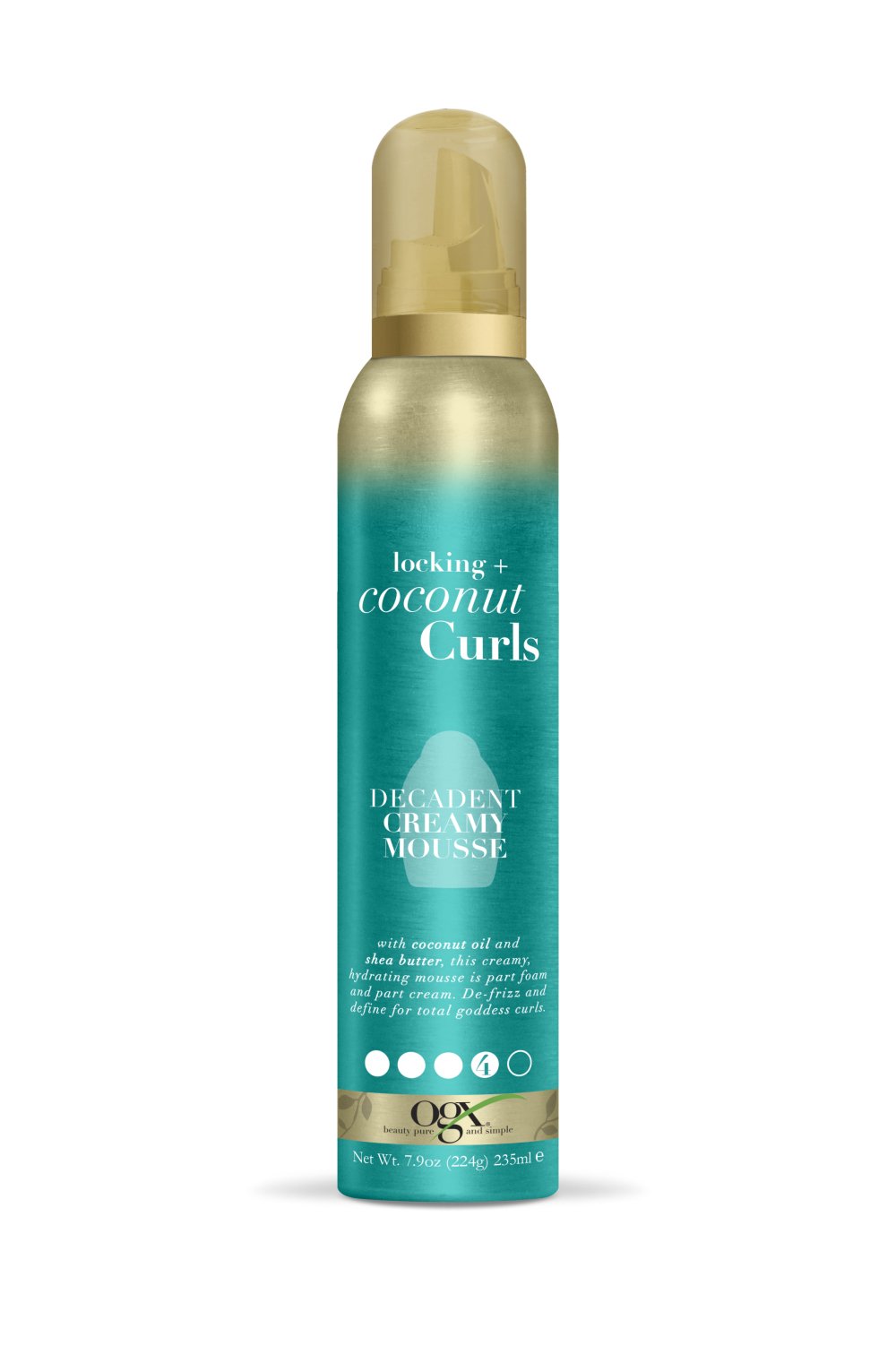 OGX Locking + Coconut Curls Decadent Creamy Mousse - 7.9oz