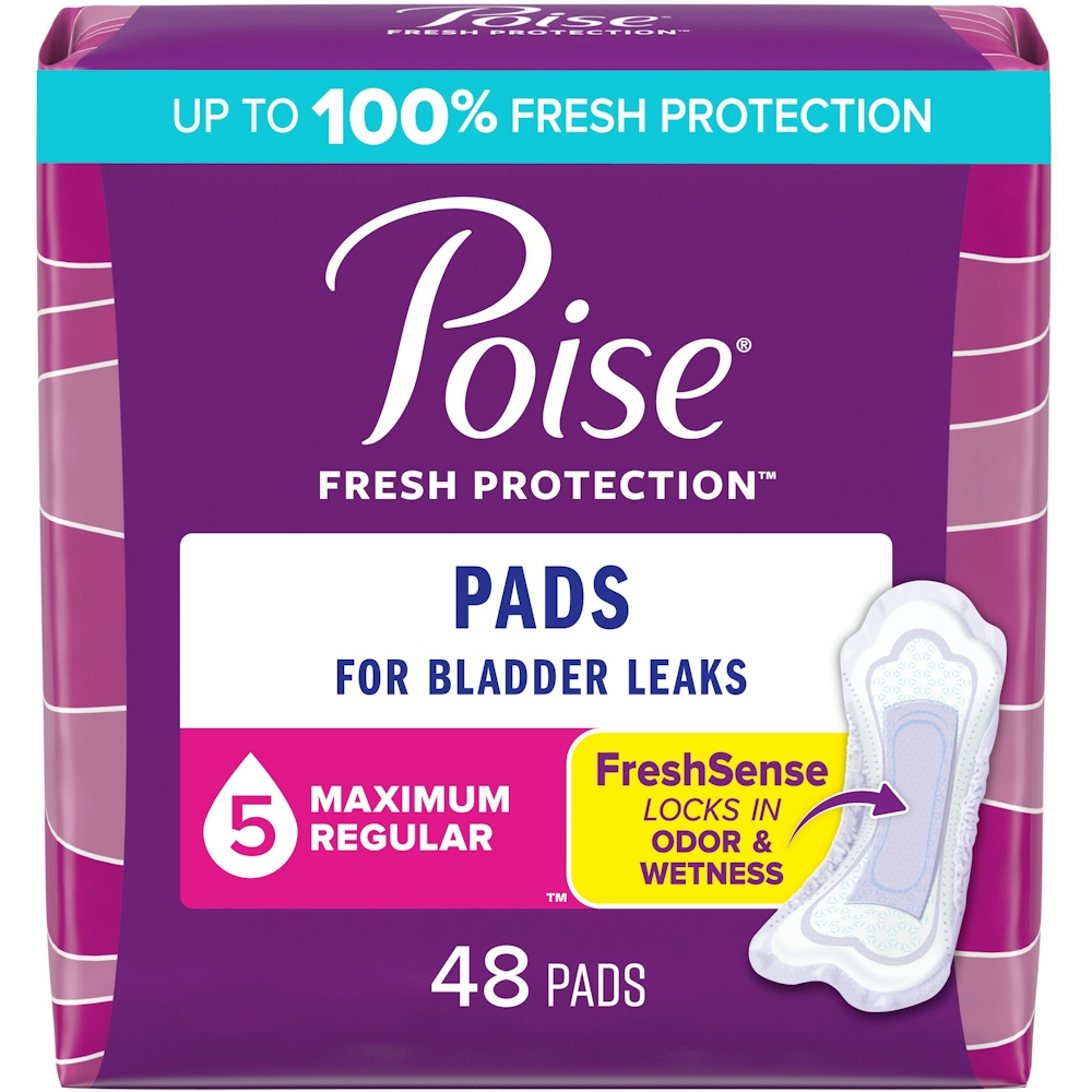 Poise Fresh Protection Incontinence Pads, 48 Count