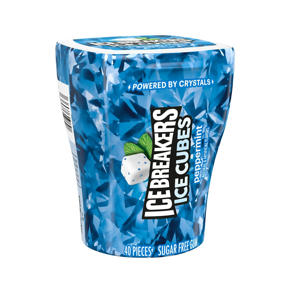 Ice Breakers Cubes Sugar Free Chewing Gum, Bottle Peppermint