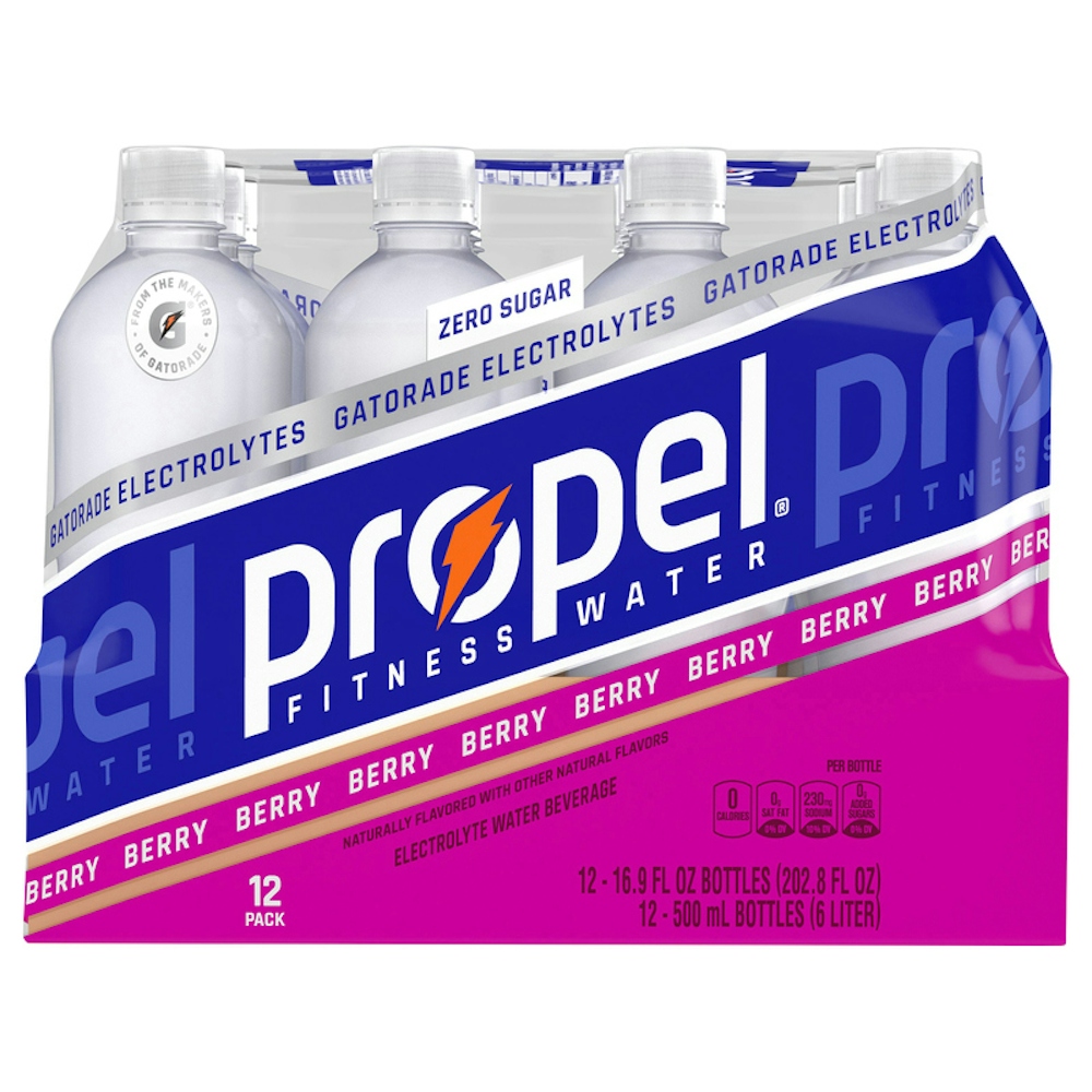 Propel Electrolyte Water Beverage, Zero Sugar, Berry, 12 Pack 13.4 Lb
